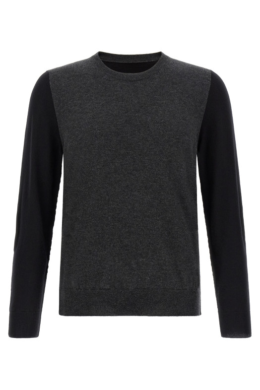 Two-tone wool sweater Gray