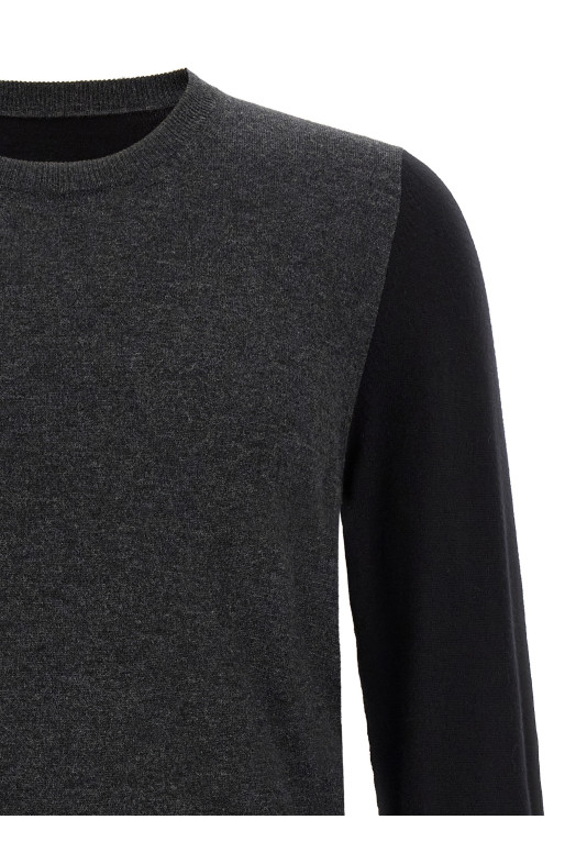 Two-tone wool sweater Gray