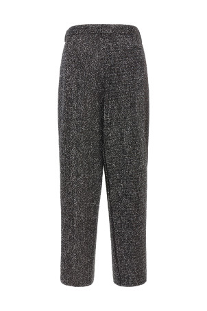Lamé and sequin yarn pants Black