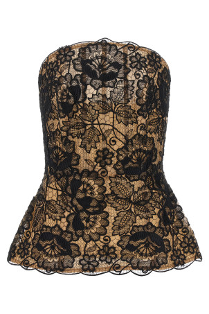 Guipure lace corset Black