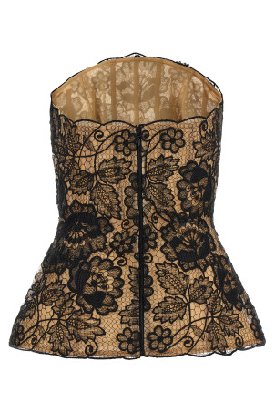 Guipure lace corset Black