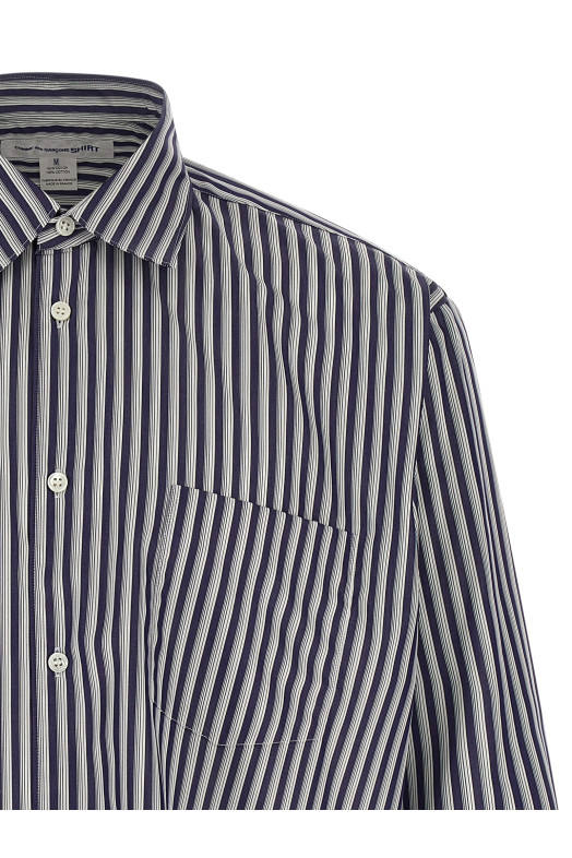 Рубашка в полоску, синяя COMME DES GARCONS SHIRT FZB2200512