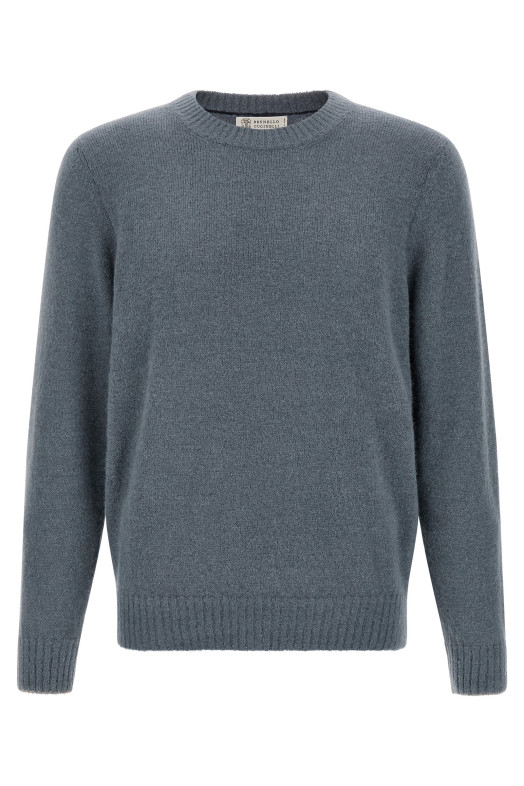 Светр із круглим вирізом, синій BRUNELLO CUCINELLI MTF709900CWQ12