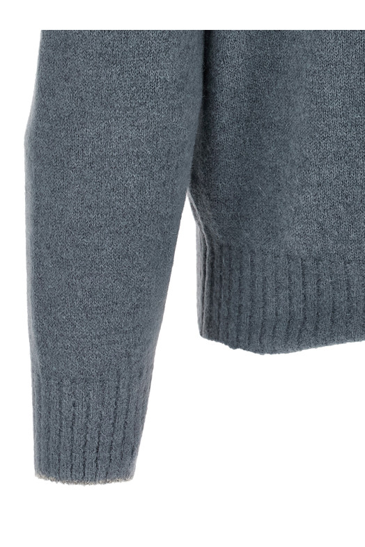 Светр із круглим вирізом, синій BRUNELLO CUCINELLI MTF709900CWQ12