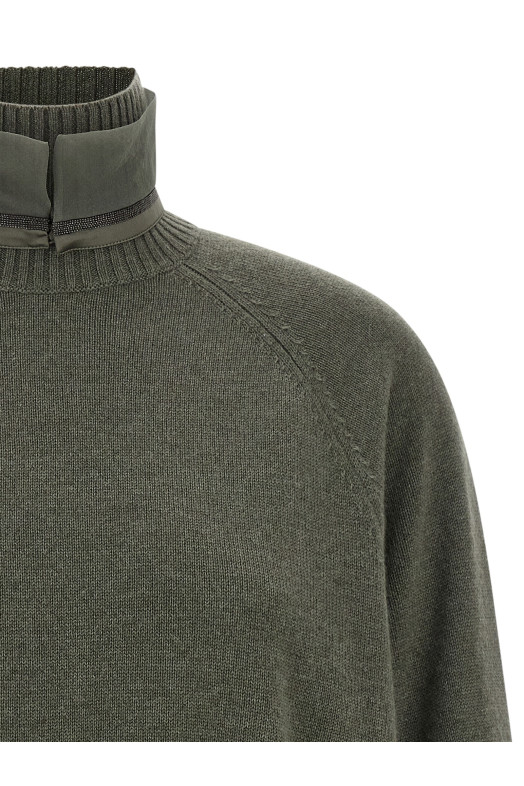 'Monile' insert sweater Green