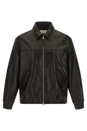 Leather blouson Black