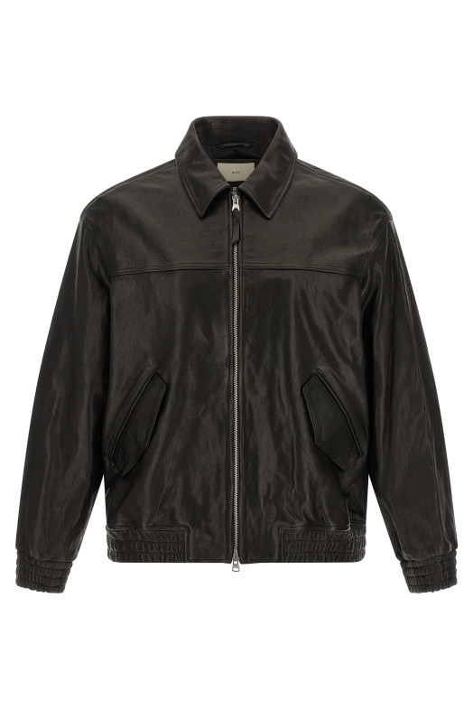 Leather blouson Black