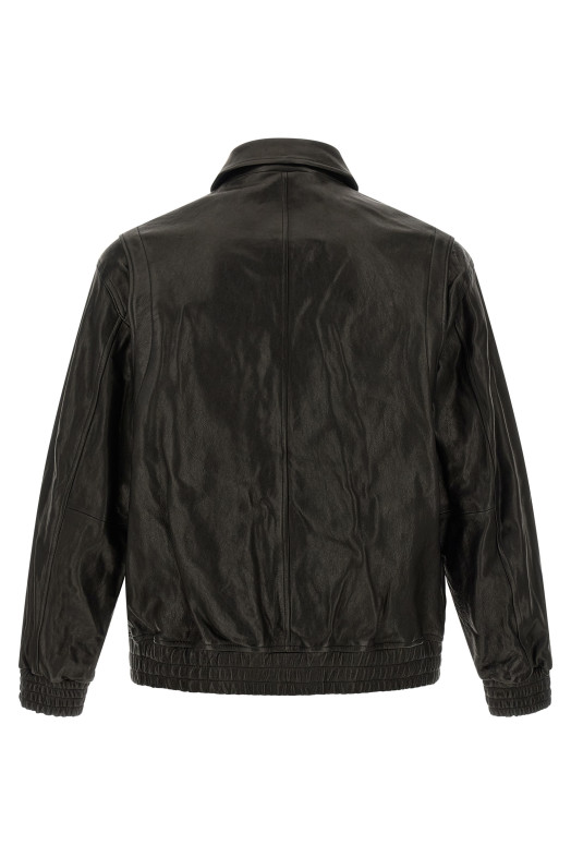 Leather blouson Black