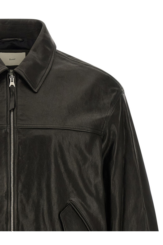 Leather blouson Black