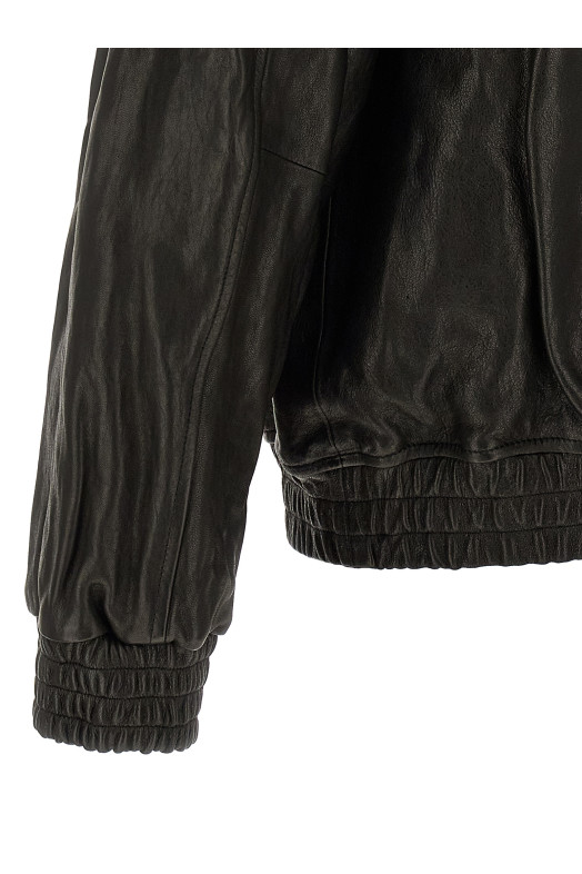 Leather blouson Black