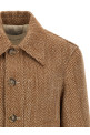Chevron wool overshirt Brown