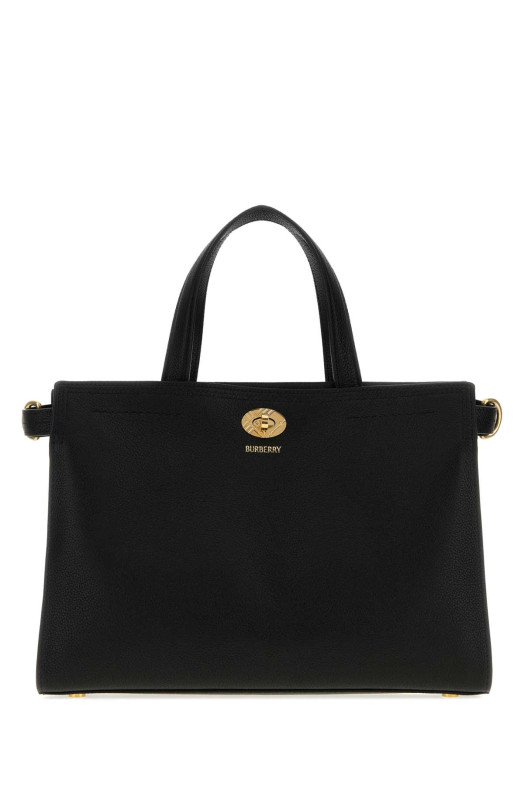 Маленькая кожаная сумочка «Котсуолдс» черного цвета от BURBERRY (8129060)
