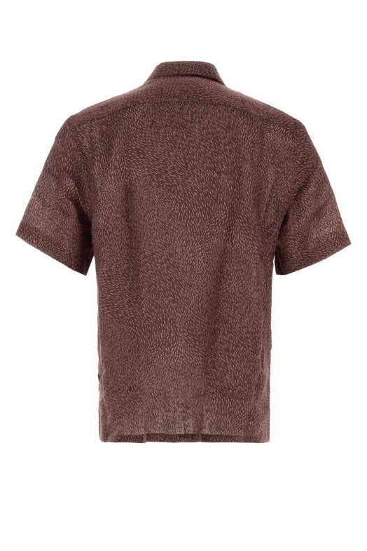 Рубашка из льна с принтом BRIONI (SCFR0LPD114)