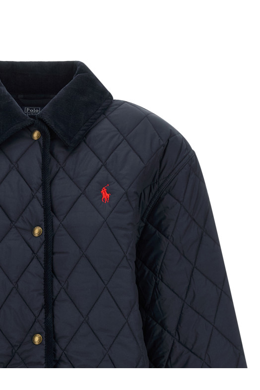 Quilted Padded Jacket  Blue