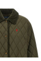 Quilted Padded Jacket With Embroidery Green