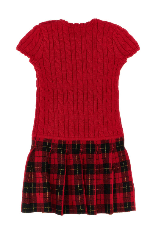 Braided knit dress Red