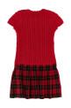 Braided knit dress Red