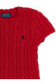 Braided knit dress Red