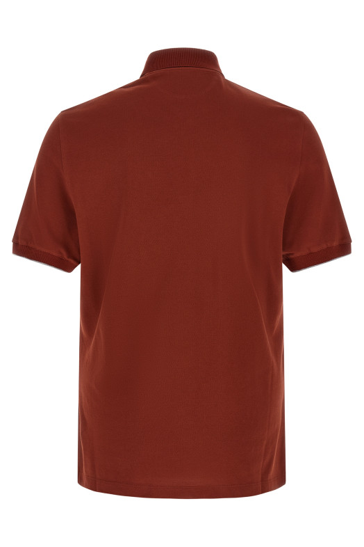 Logo embroidery polo shirt Red