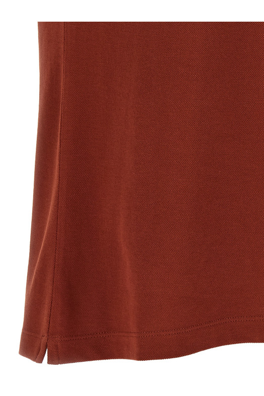 Logo embroidery polo shirt Red