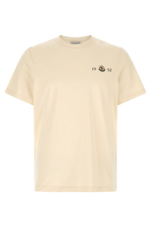 Футболка з логотипом у вигляді нашивки, біла MONCLER L20918C000528790F034