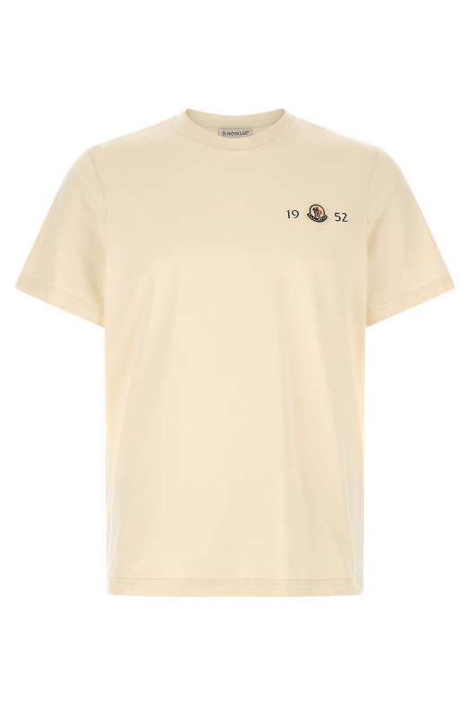 Футболка с логотипом-нашивкой, белая MONCLER L20918C000528790F034