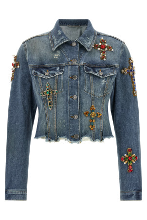 Джинсова куртка «Cross», синя DOLCE & GABBANA F9U67ZG8PG6S9001