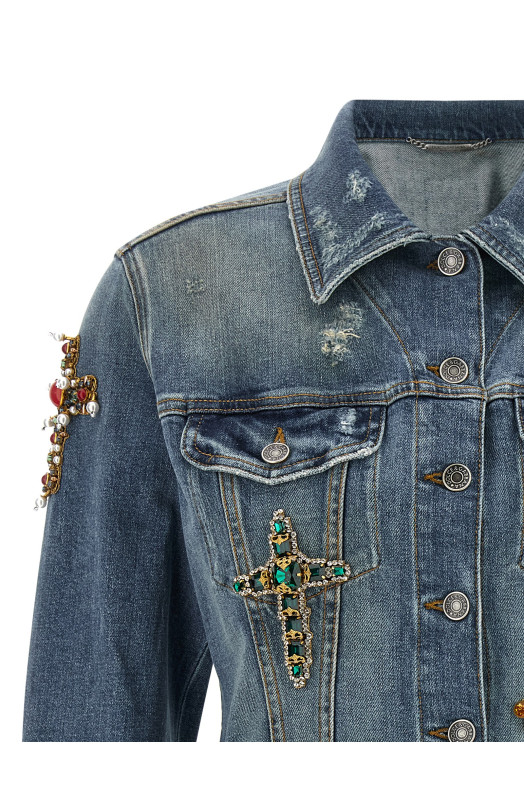 Джинсова куртка «Cross», синя DOLCE & GABBANA F9U67ZG8PG6S9001