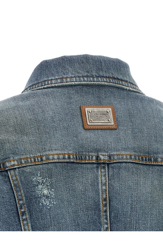 Джинсова куртка «Cross», синя DOLCE & GABBANA F9U67ZG8PG6S9001