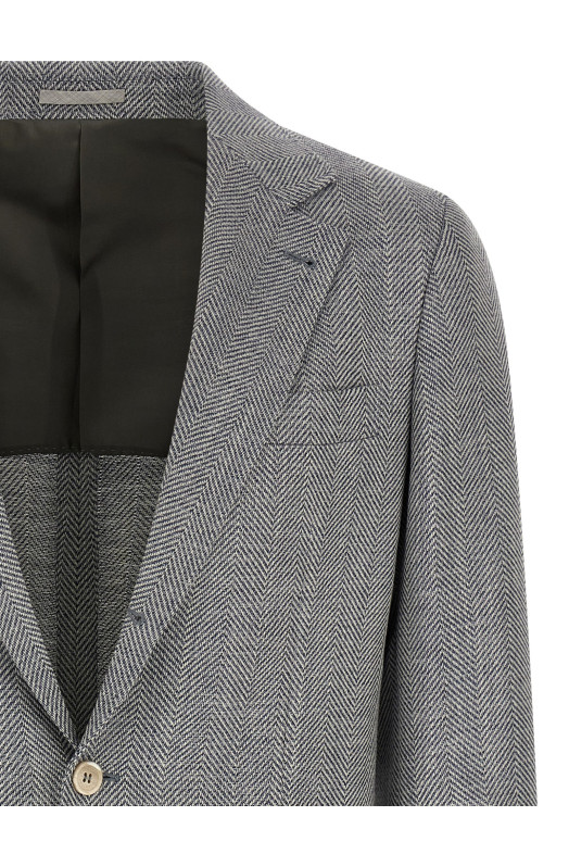 Deconstructed single-breasted blazer Gray