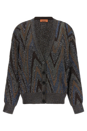 Кардиган с пайетками в зигзагообразном узоре, разноцветный MISSONI DS26WM1GBK01LYS91U7