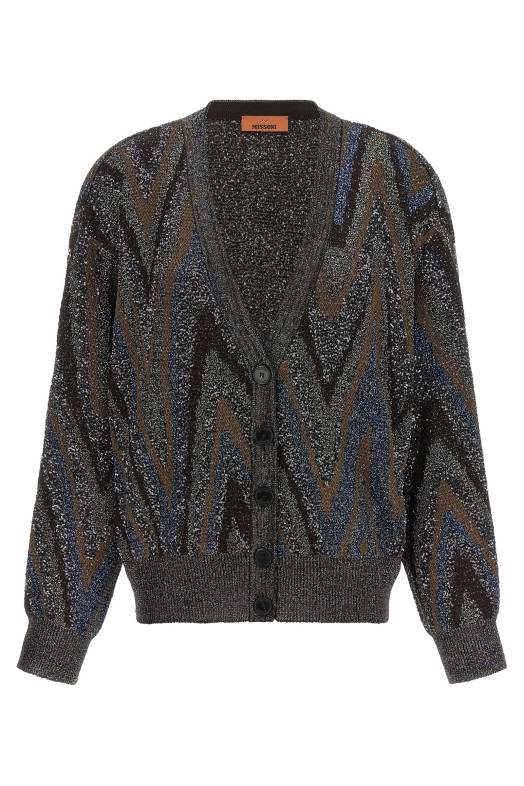 Кардиган с пайетками в зигзагообразном узоре, разноцветный MISSONI DS26WM1GBK01LYS91U7