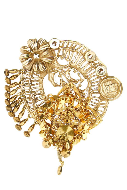 Antiqued brass brooch Gold