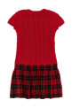 Braided knit dress Red