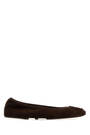 Brown suede Minnie ballerinas Multicolor TORY BURCH (177247)