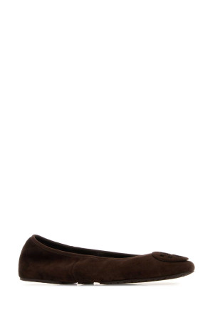 Brown suede Minnie ballerinas Multicolor TORY BURCH (177247)