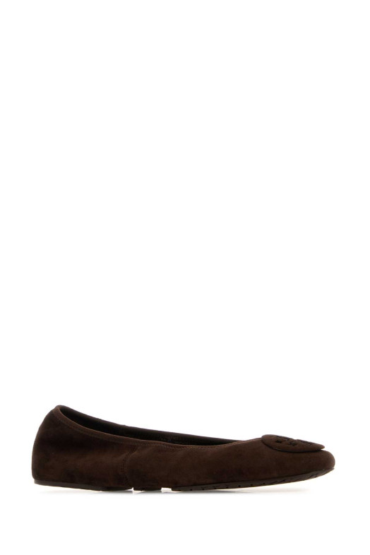 Brown suede Minnie ballerinas Multicolor TORY BURCH (177247)