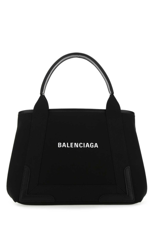 Черная холщовая сумочка Cabas Navy, небольшого размера, черного цвета, BALENCIAGA (3399332HH3N)