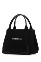 Черная холщовая сумочка Cabas Navy, небольшого размера, черного цвета, BALENCIAGA (3399332HH3N)