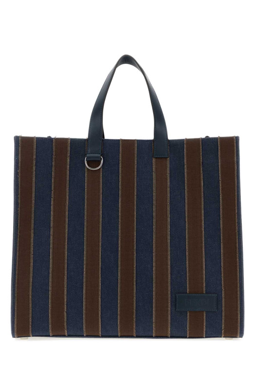 Embroidered denim Pequin shopping bag FENDI (7VA390B08U)