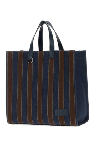 Embroidered denim Pequin shopping bag FENDI (7VA390B08U)