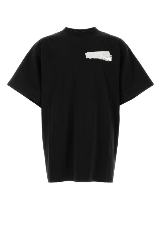Black cotton oversize t-shirt Black BALENCIAGA (850345TVVE2)