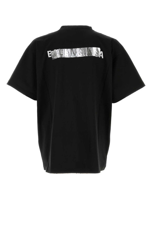 Black cotton oversize t-shirt Black BALENCIAGA (850345TVVE2)
