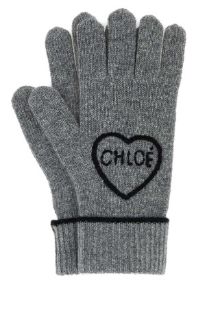 Сірі рукавички з вовняної суміші, зелені CHLOE (CH26SKG02WCS) CHLOÉ