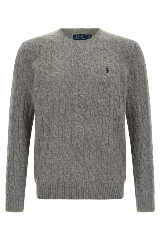 Свитер с плетением, серый POLO RALPH LAUREN 710876762012