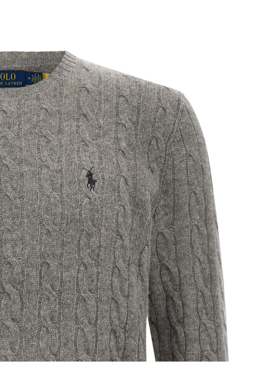 Свитер с плетением, серый POLO RALPH LAUREN 710876762012