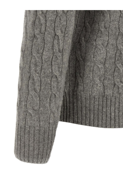 Свитер с плетением, серый POLO RALPH LAUREN 710876762012