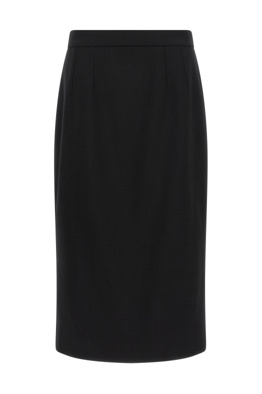 Еластична вовняна спідниця, чорна DOLCE & GABBANA F4DEJTFUBCEN0000