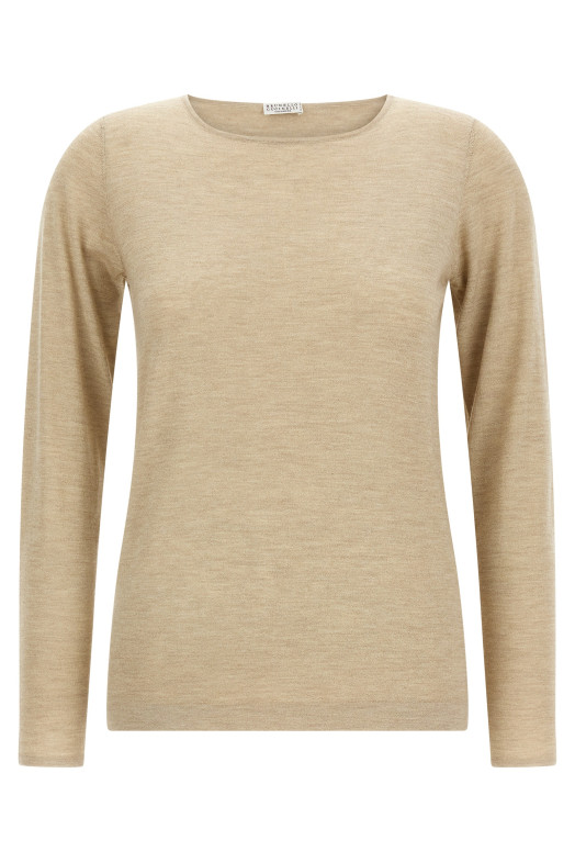 'Scollo A Barchetta In Lurex' sweater Beige