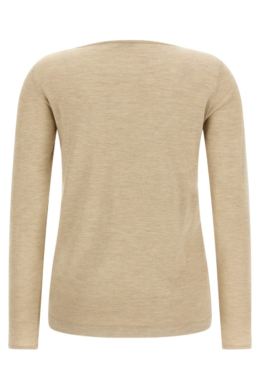'Scollo A Barchetta In Lurex' sweater Beige